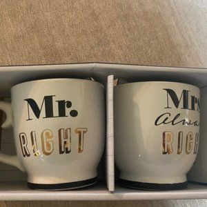 NWT Mr. Right & Mrs. Always Right Mugs